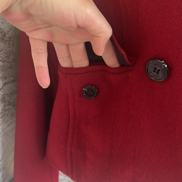 Jacob Women’s Red Stylish Wool Waist Blazer Pea Coat Size XS - Picture 6 of 13